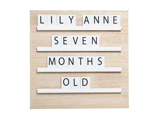 Pearhead Natural Wood And Black Felt Classic Letter Board Set, Includes 294 White Letters, Modern Reusable Message Board
