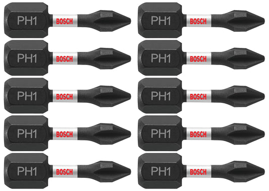 Bosch ITPH1102 2 Pc. Impact Tough 1 In. Phillips #1 Insert Bits