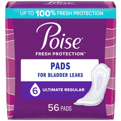 Poise Postpartum Incontinence Pads, Ultimate Absorbency, Regular Length, 56 Count