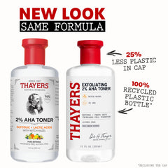 Thayers 2% AHA Exfoliating Toner with Glycolic Acid, Lactic Acid and Witch Hazel, Smoothing and Pore Refining Skin Care for All Skin Types, 355 ML