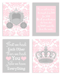 The Kids Room by Stupell Sweet Messages in Pink and Grey 4-Pc Rectangle Wall Plaque Set