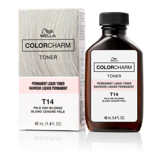 COLORCHARM Permanent Liquid Toners| Neutralize Brass| Free of Parabens| Vegan| T14 Pale Ash Blonde| 1.4 Fl oz. | 42 ml | Packaging May Vary