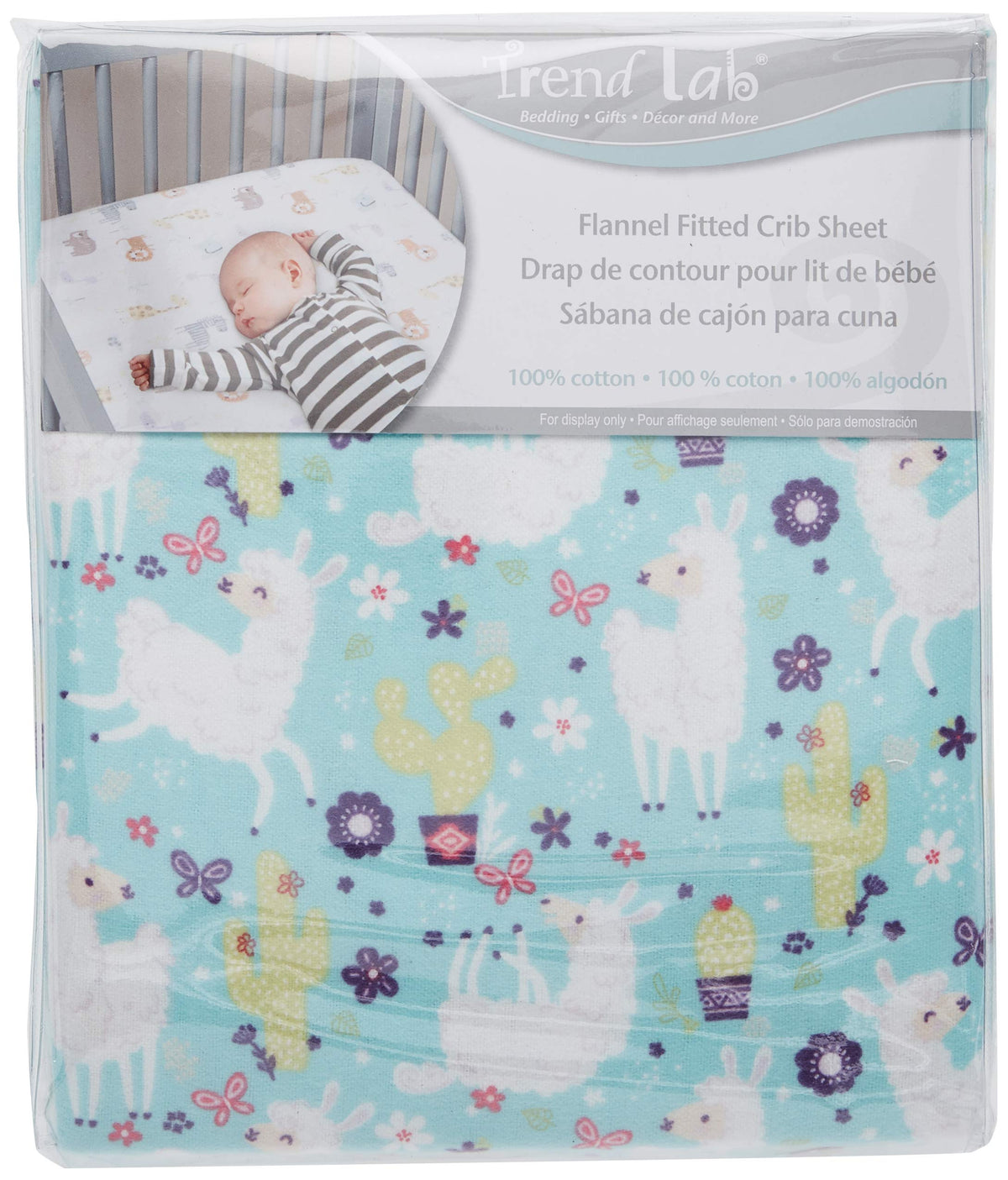 Trend Lab Llama Paradise Deluxe Flannel Fitted Crib Sheet