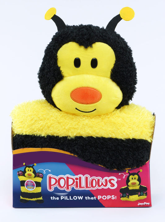 POPillows Bee, 15'' x 22'' - Soft, Wearable, and Loveable Pillow Pet! Perfect for Play and Sleep!, Multicolor, Medium