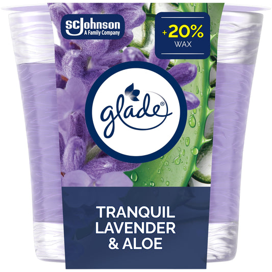 Glade Scented Candle, 2-in-1 Jubilant Rose and Lavender Peach Blossom, 1-Wick Candle, Air Freshener Infused with Essential Oils for Home Fragrance, 1 Count