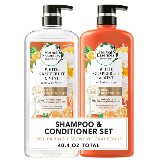 Herbal Essences bio:renew White Grapefruit & Mosa Mint Shampoo and Conditioner Bundle, 600 mL Each
