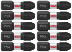 Bosch ITPH3102 2 Pc. Impact Tough 1 In. Phillips #3 Insert Bits