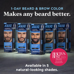 Just for Men 1-Day Beard & Brow Color, Temporary Color for Beard and Eyebrows, For a Fuller, Well-Defined Look, Up to 30 Applications, Darkest Brown-Black (1 Count)