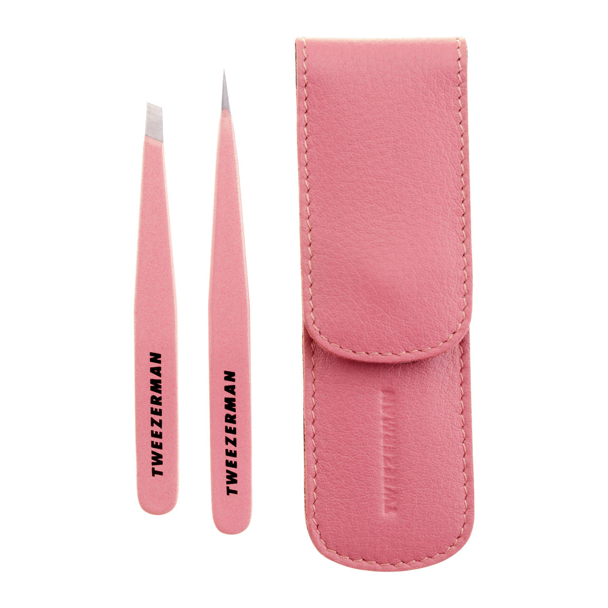 Tweezerman Exclusive Tea Rose Petite Tweeze Set - Tweezers for Eyebrows, Travel Tweezers for Eyebrows, Facial Hair, Ingrown Hair