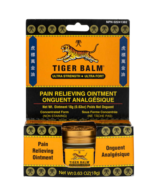 Tiger Balm Ultra Strength Pain Relieving Ointment 18g – Superior Relief for Joint and Muscle Strains - Non-staining - Tiger Balm's Strongest Concentration for Joint and Muscle Pain