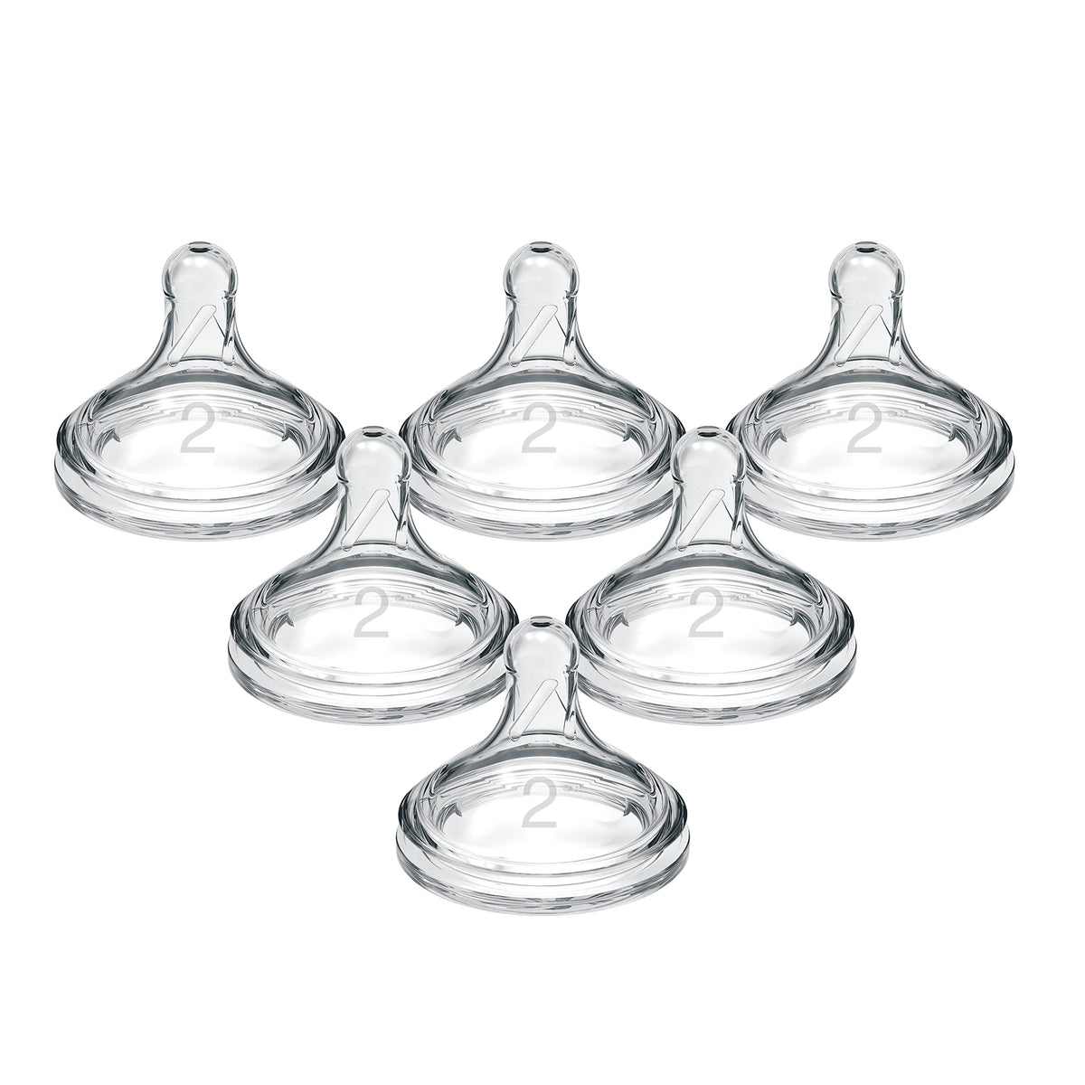 Dr. Brown's Options+ Wide-Neck Baby Bottle Nipple, Level 2 (3 Months+), 6 Count