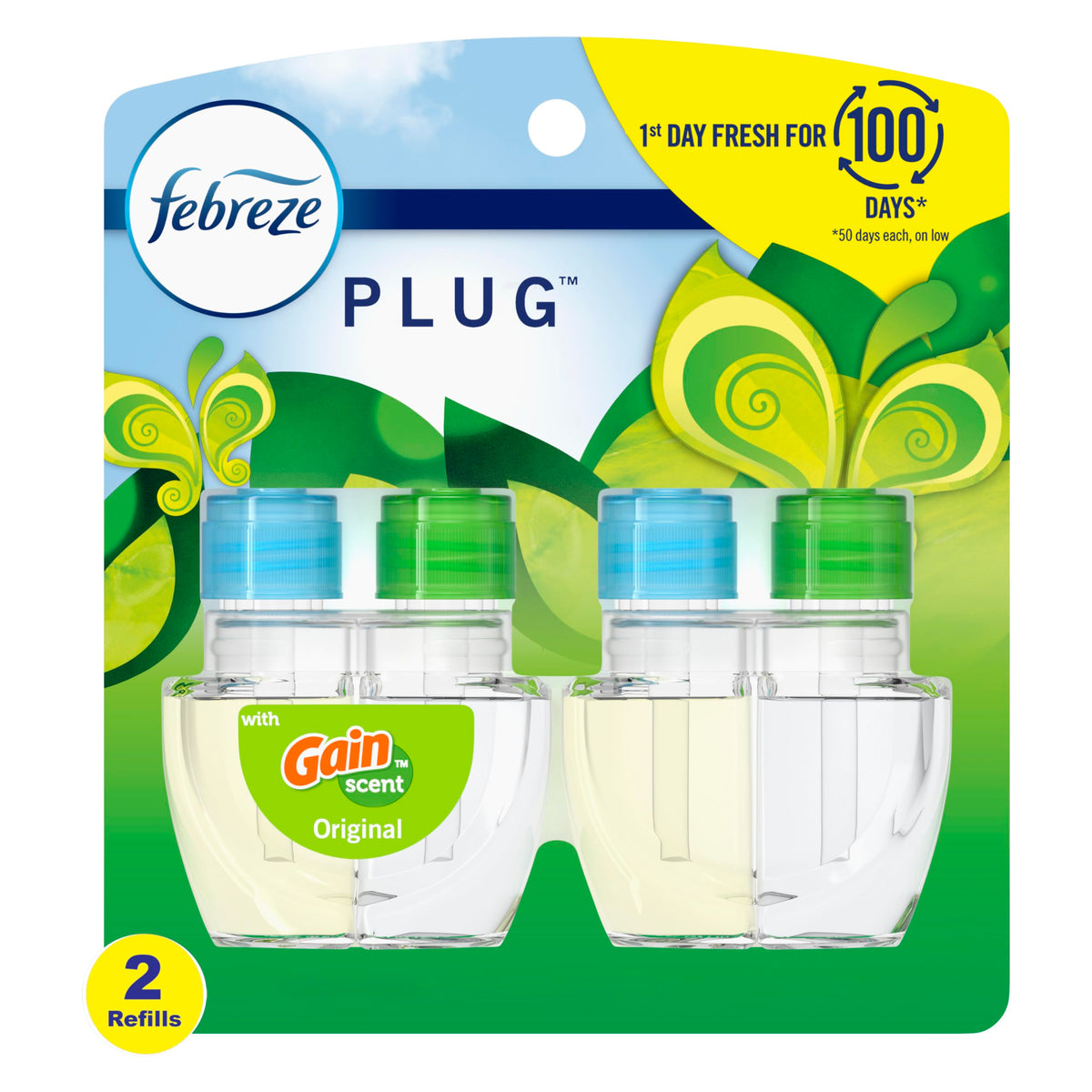 Febreze NOTICEables Plug In Air Freshener Refill, Odor Eliminator, Gain Original 52mL - Packaging May Vary