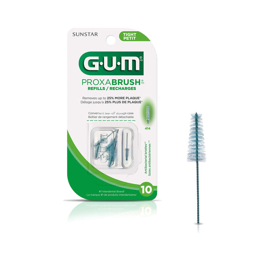 GUM Refill (tapered) Narrow with antibacterial bristles, 1 pack of 10, 414DZ