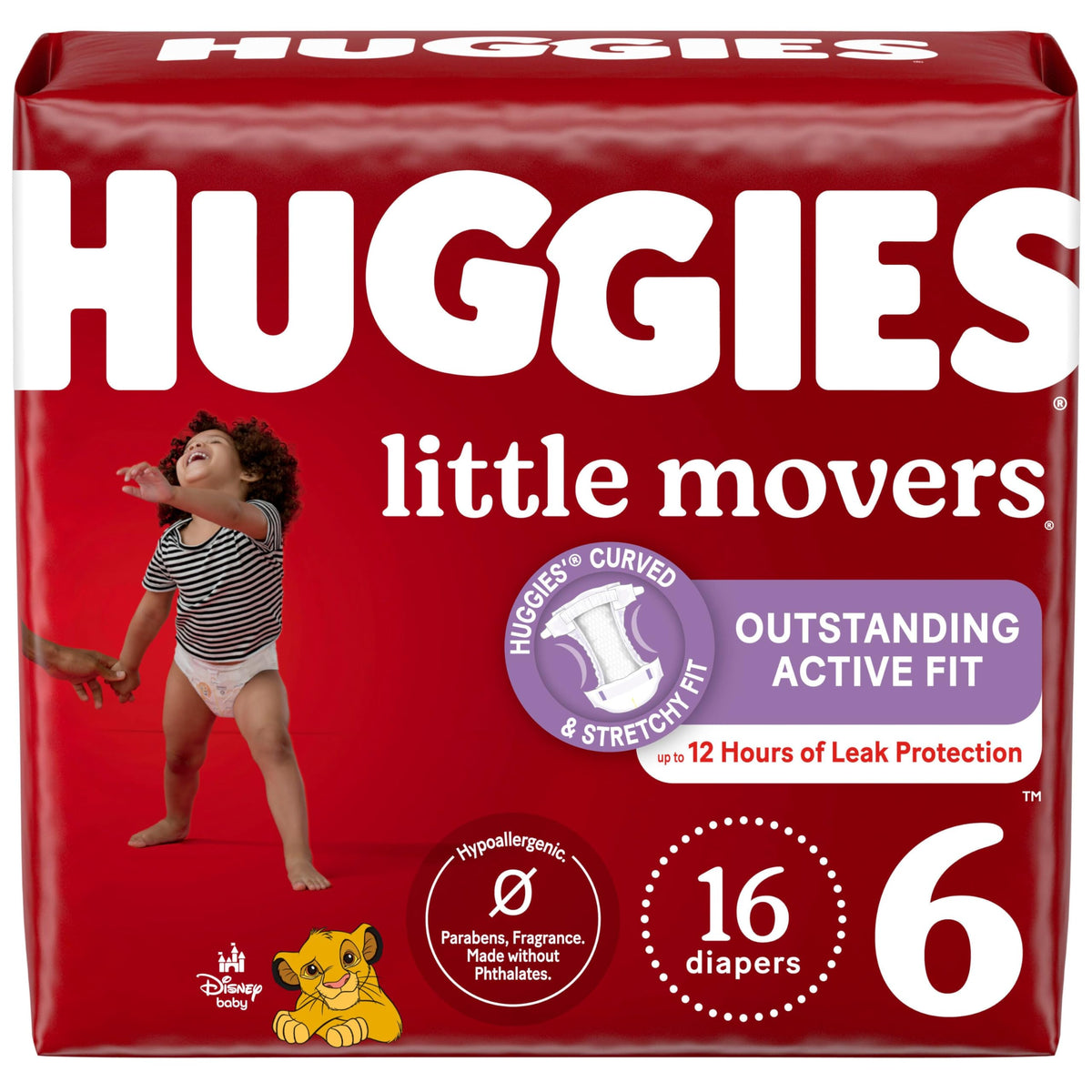 Huggies Little Movers Diapers for Active Babies, Size 6, 16 Count