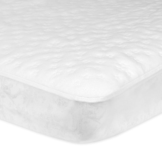Gerber Fitted Crib Pad with Waterproof Barrier, White, 28" x 52" x 9"