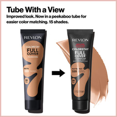 Revlon ColorStay Full Cover Longwear Matte Foundation, Sweat Resistant Lightweight Face Makeup, Natural Tan, 1.0 oz/30ml