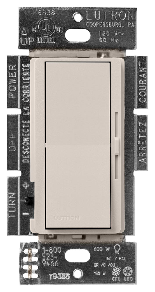 Lutron Diva LED+ Dimmer for Dimmable LED, Halogen and Incandescent Bulbs | Single-Pole or 3-Way | DVSCCL-153P-TP | Taupe