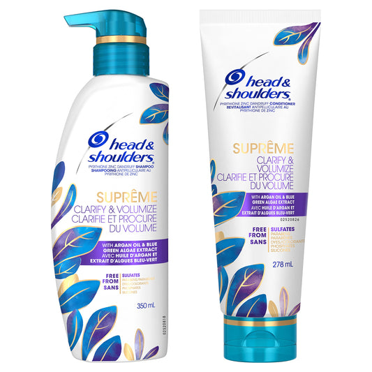 Head and Shoulders Supreme Clarify & Volumize Shampoo and Conditioner Dual Pack, 350ml Shampoo + 278ml Conditioner