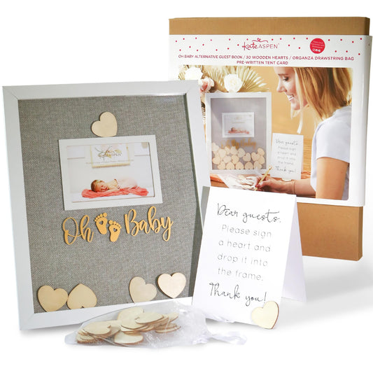 Kate Aspen Oh Baby Shower Guest Book Frame Guestbook Alternative, One Size