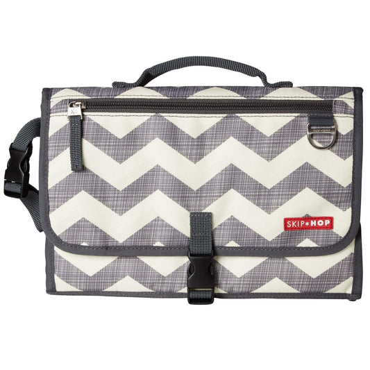 Skip Hop Portable Baby Changing Pad: Pronto Wipe Clean Changing Mat with Built-In Pillow and Wipes Dispenser, Chevron