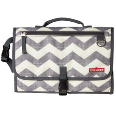Skip Hop Portable Baby Changing Pad: Pronto Wipe Clean Changing Mat with Built-In Pillow and Wipes Dispenser, Chevron