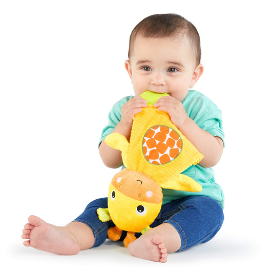 Bright Starts Snuggle & Teethe Plush Teether Toy - Giraffe, Ages Newborn +