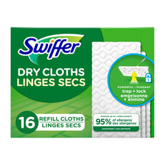 Swiffer Sweep + Mop, Dry Pads Refill, Floor Cleaner for Dirt, Dust, Hair, Cleaning Cloths for Mopping Home, Bathroom, Kitchen, Dust Mop, Floor Duster, Unscented, 16ct