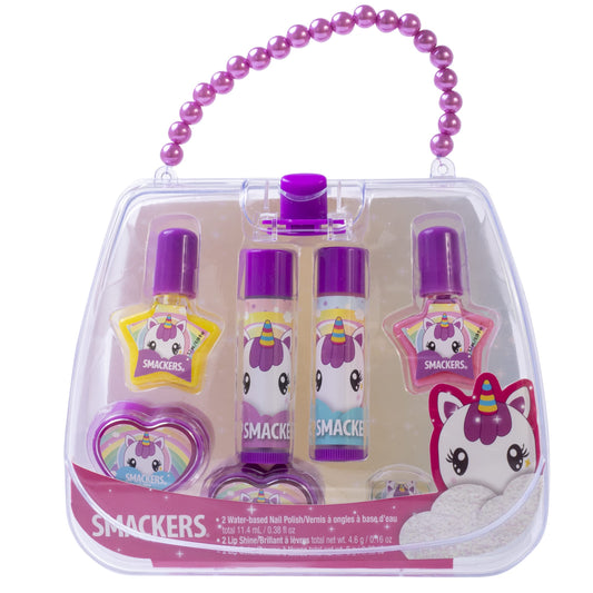 Lip Smacker 7-PieceTote Bag, Holiday Collection Lip Balm Set, Includes Delight & Magical Frosting Flavors, Moisturizing & Nourishing Formula, Cruelty-Free – Unicorn