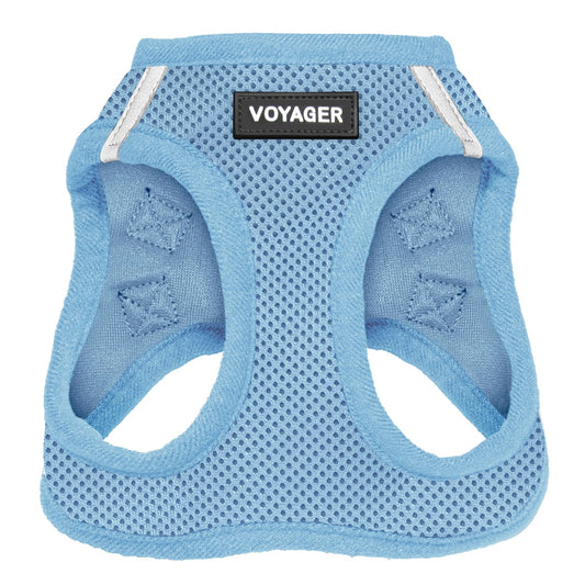 Voyager Step-in Air Dog Harness - All Weather Mesh, Reflective, No Pull Harness for Small, Medium Dogs, Cats - Secure with Hook & Loop Fastener, Buckle, Double D-Rings - Baby Blue, XXXS