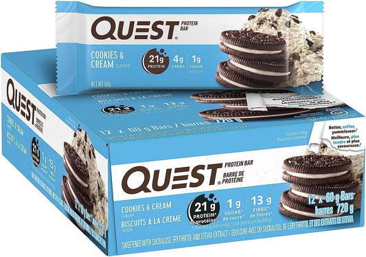 Quest Bar, Cookies & Cream, 12/box