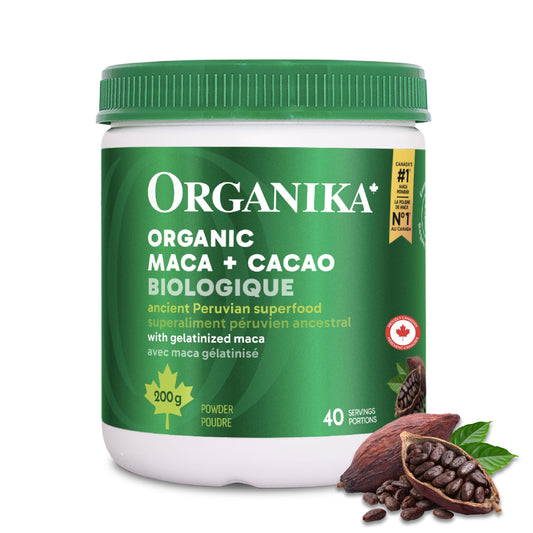 Organika Organic Maca and Cacao Powder- Gelatinized for Easy Absorption, Adaptogenic- 200g