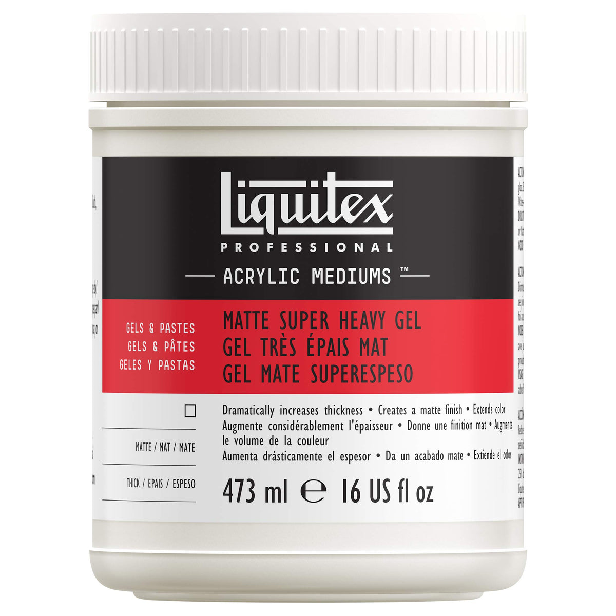 Liquitex Matte Super Heavy Gel Medium, 16-Ounce