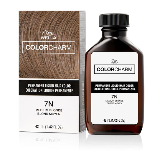 WELLA Color Charm Permanent Liquid Hair Color for Gray Coverage, 7N Medium Blonde