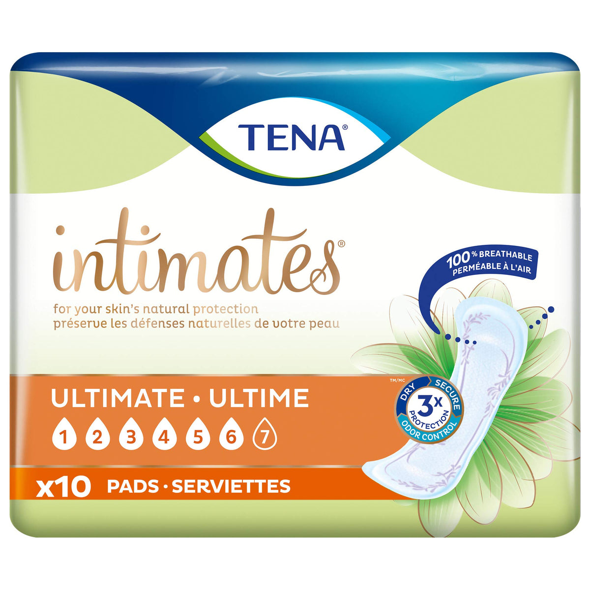 Tena Incontinence Pads, Ultimate Absorbency, Regular Length, 10 Count