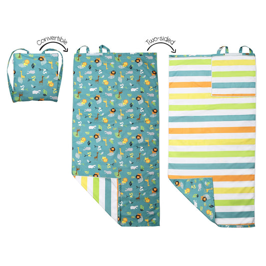 FlapjackKids - Towel Backpack - Green Zoo