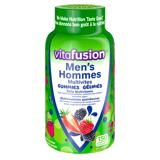 Vitafusion Men's Multivites Gummies, Daily Multivitamin, Healthy metabolism 1, Immune support 2, Connective tissue formation 3, 150 Count (2.5-month supply).
