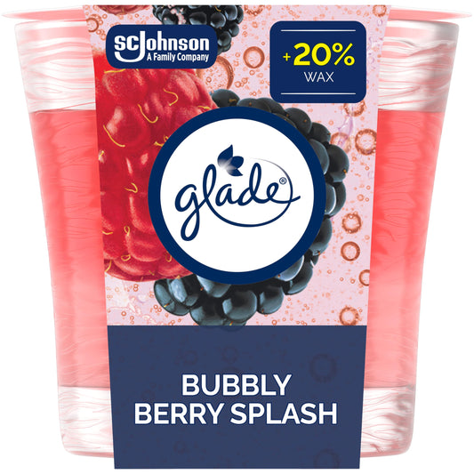 Glade Scented Candle, Bubbly Berry Splash, Air Freshener Infused with Essential Oils for Home Fragrance, 1-Wick Candle, 1 Count (Packaging May Vary)