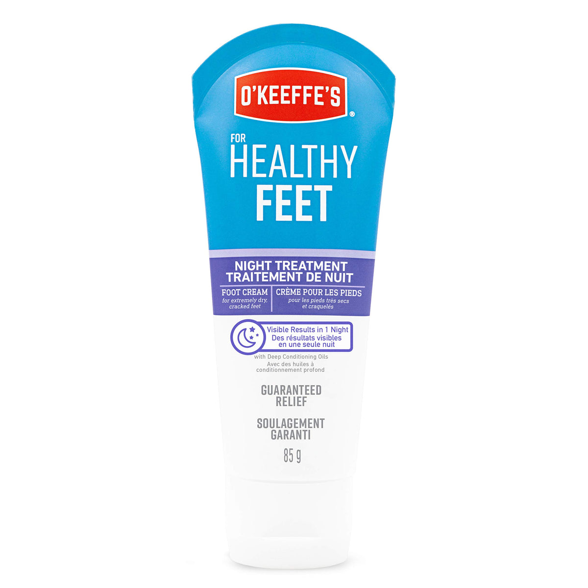 O'Keeffe's Healthy Feet Night Treatment Foot Cream, Restorative Lotion Works While You Sleep, Deep Conditioning Oils, 3oz/85g Tube, (Pack of 1)