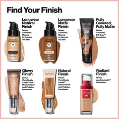 Revlon ColorStay Full Cover Longwear Matte Foundation, Sweat Resistant Lightweight Face Makeup, Natural Tan, 1.0 oz/30ml