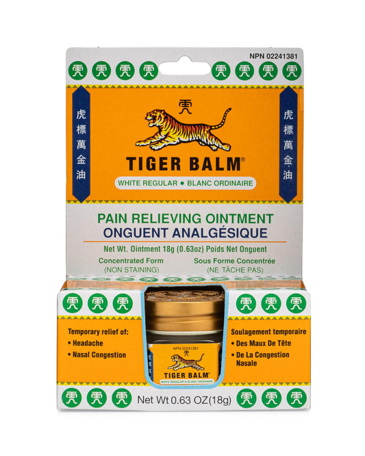 Tiger Balm Pain Relieving Ointment, White, 18g – Relief for Sore Muscles – Tiger Balm Ointment