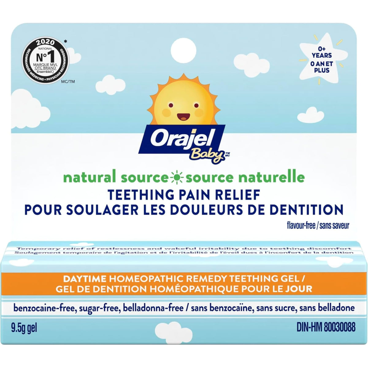 Orajel Baby Natural Source Homeopathic Baby Teething Gel – Soothes Gum Pain, Supports Comfort and Relief, Safe for Babies, 9.5g
