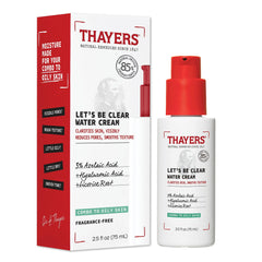 THAYERS Let's Be Clear Water Face Moisturizer with AZELAIC ACID and HYALURONIC ACID Suitable for Combination to Oily Skin, Visibly Reduces Pores and Smooths Skin Texture, 75 ml