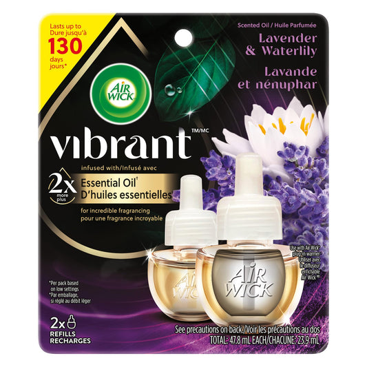 AIR WICK® SCENTED OIL - Refill - 0+2 Vibrant™ Lavender & Waterlily 2x23.9mL