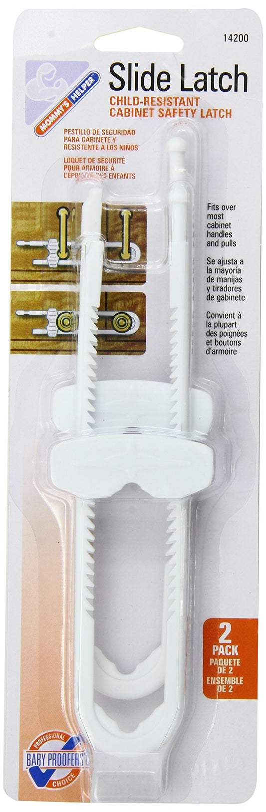 Mommy's Helper Slide Latch Cabinet Safety Latch, White