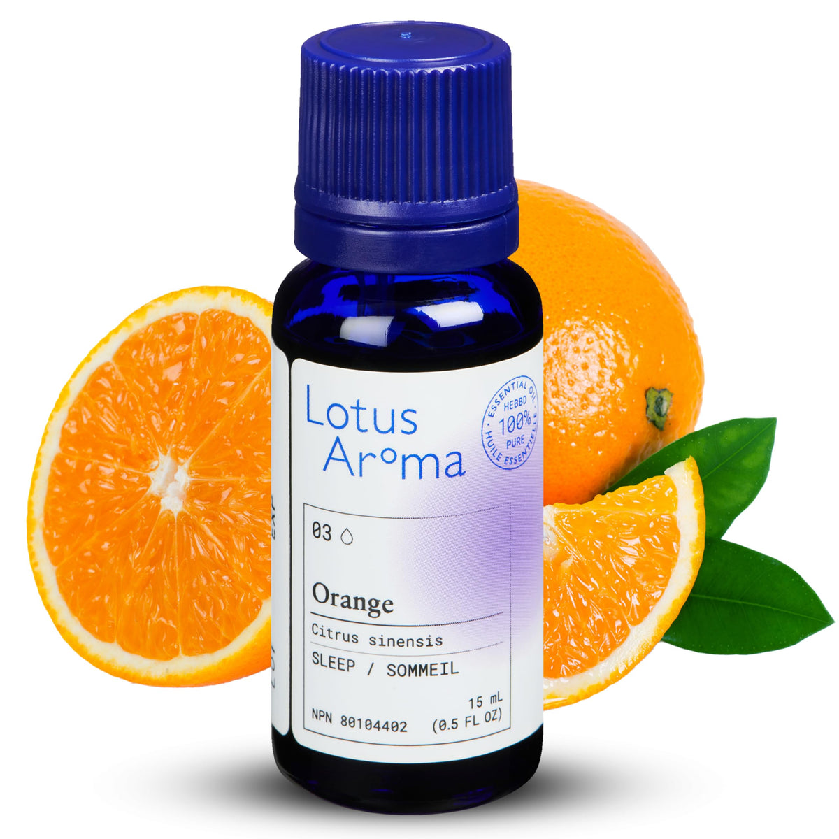 Lotus Aroma Premium Grade Orange Essential Oil, 100% Pure & Undiluted, Relaxing Scent, Natural Essential Oil For Humidifier, Aromatherapy Oil, Fragrance Oil - Huile Essentielle 0.5oz (15ml)