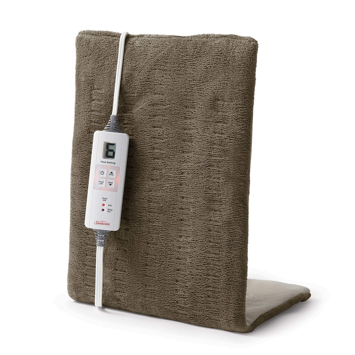 Sunbeam Premium Heating Pad with XpressHeat Technology - Electric Heating Pad for Neck, Shoulder and Back Pain, King Size, Brown