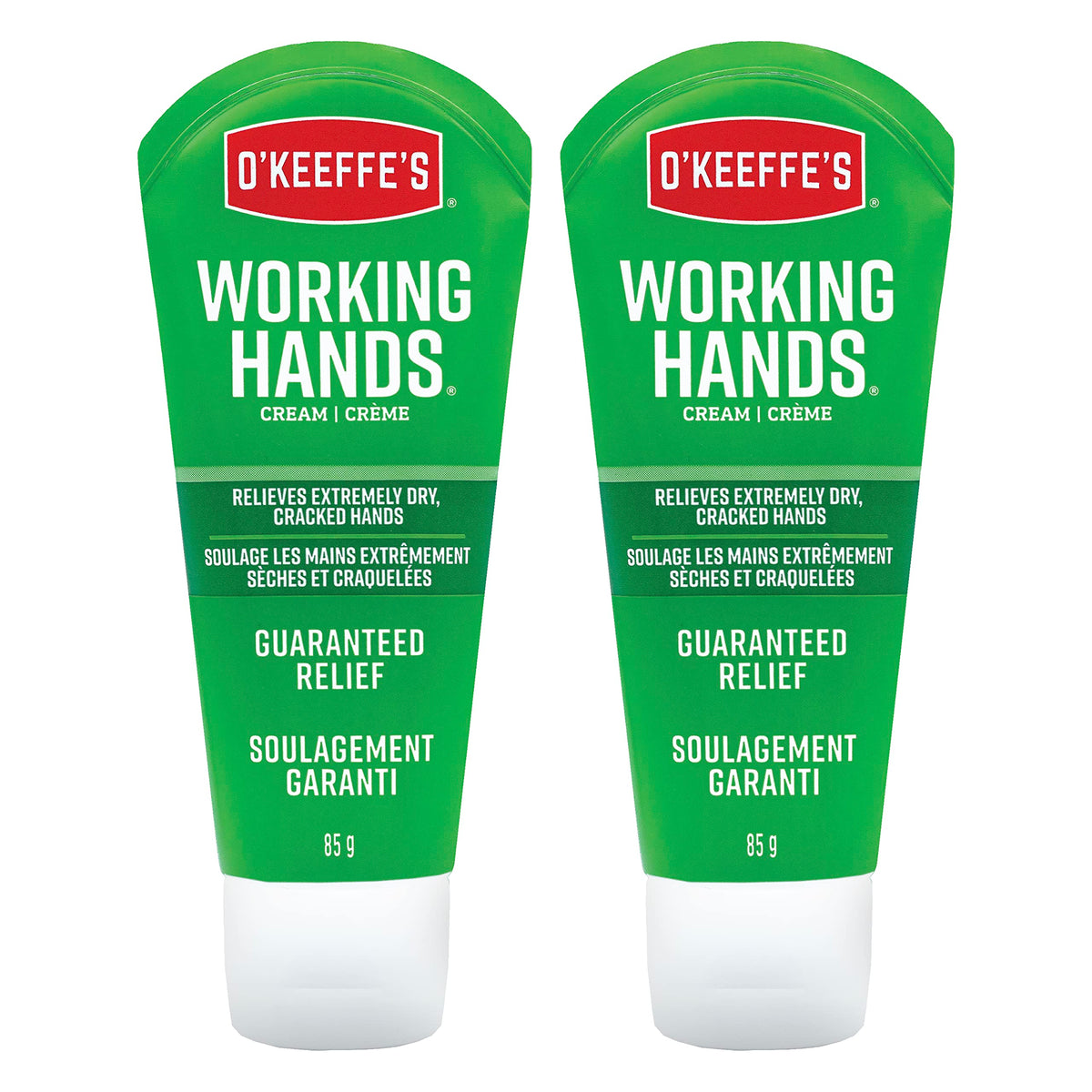 O'Keeffe's Working Hands Hand Cream for Extremely Dry, Cracked Hands, Heals, Relieves and Repairs, Boosts Moisture Levels, 3oz/85g, Pack of 2