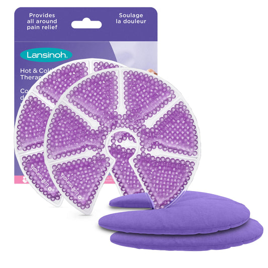 Lansinoh Breast Therapy Packs with Soft Covers, Hot and Cold Breast Pads, Breastfeeding Essentials for Moms, 2 Pack