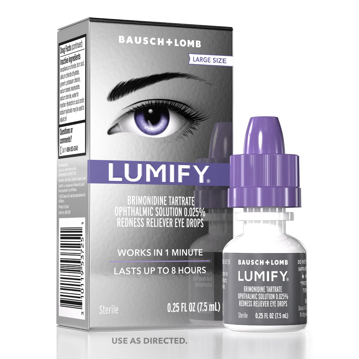 LUMIFY Redness Reliever Eye Drops, for Whiter & Brighter Looking Eyes, 0.25 Fl Oz (7.5 mL)