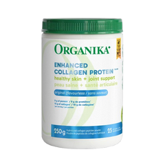 Organika Canadian-Made Enhanced Collagen Powder - for Healthy Hair, Skin, Nails, and Joints. Hydrolyzed Protein Peptides for Better Absorption- Grass-Fed, Non-GMO- Unflavoured- 250g